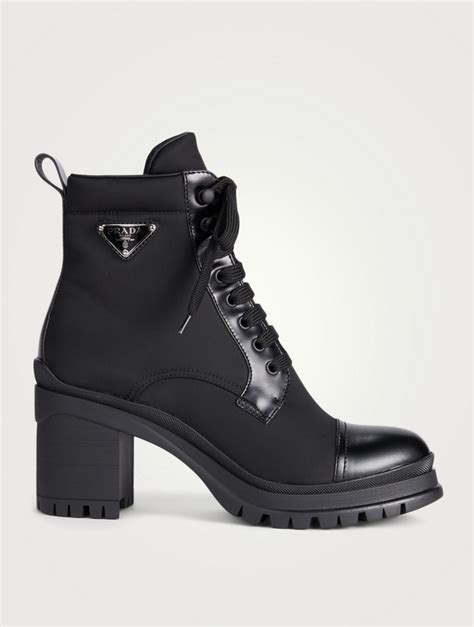 prada laced leather boots|nylon prada boots women.